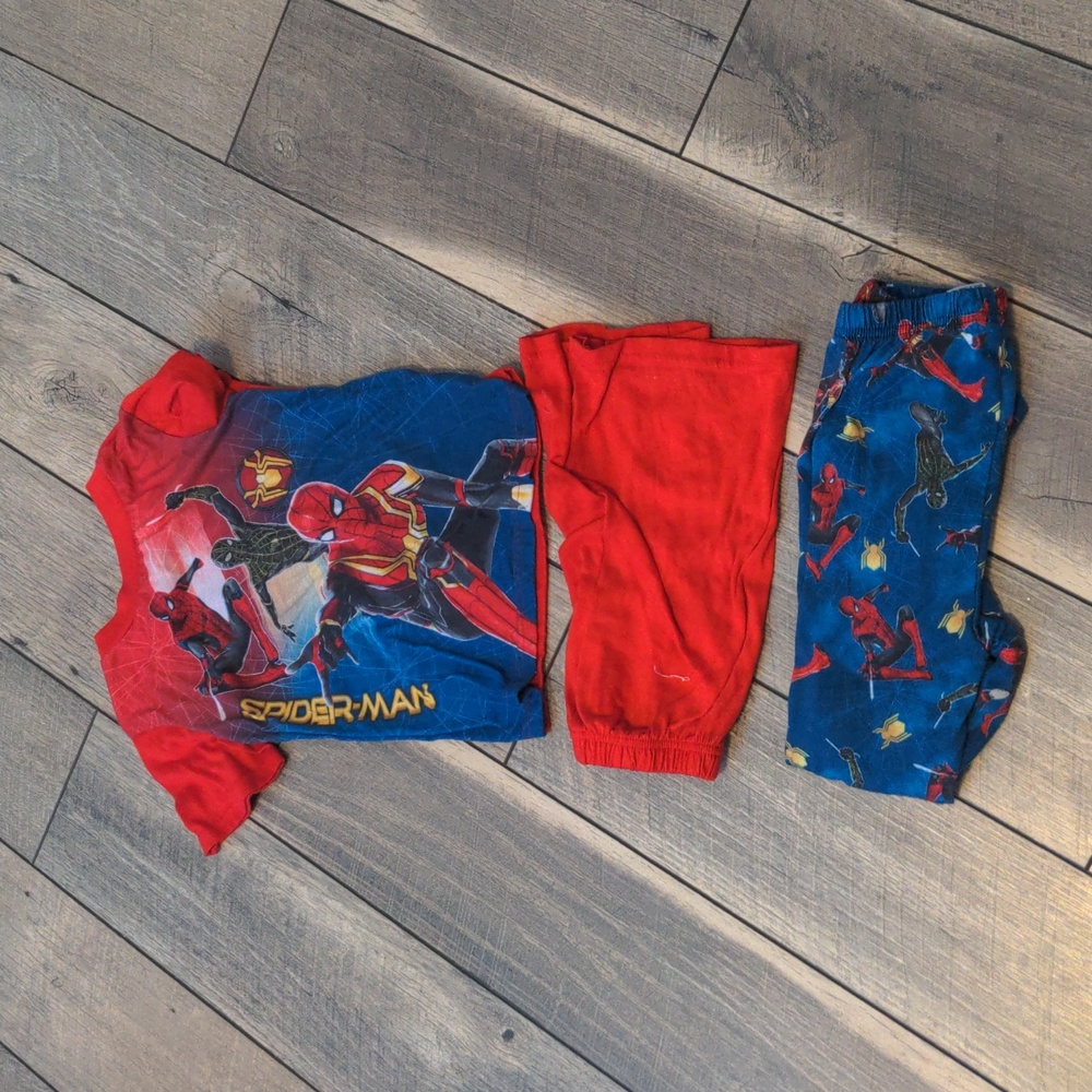 Marvel Spider-Man 3-Piece Girls Pajama Set Size 4/5 Red Blue